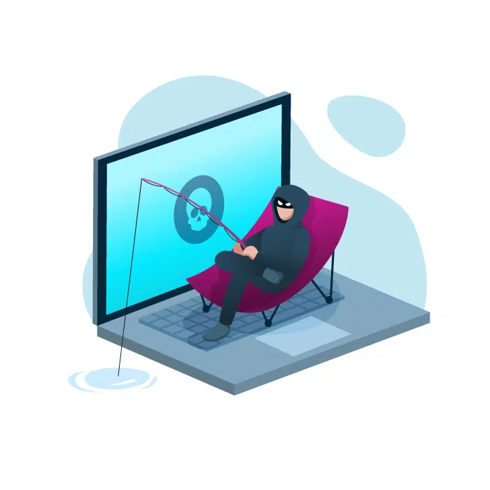 Hacker fishing illustration